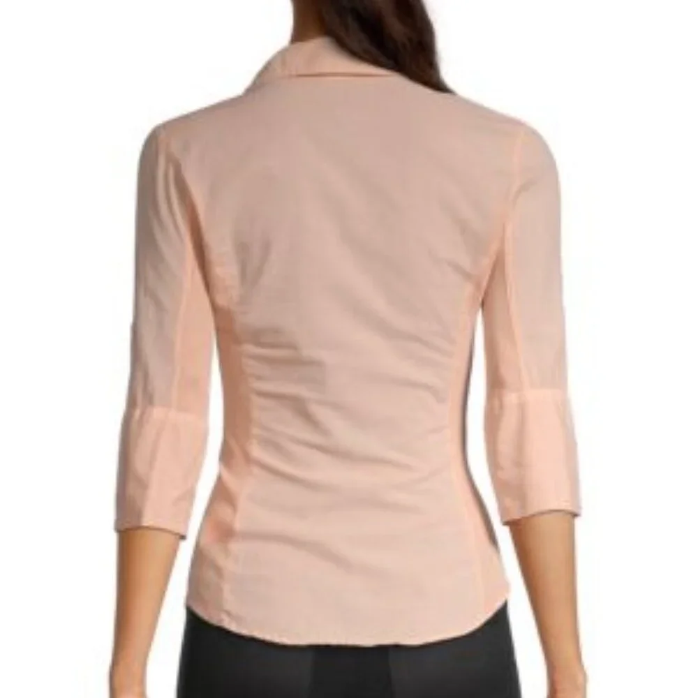 🏷 James Perse Dusty Rose Contrast Panel Standard Button Up Shirt - Picture 4 of 13